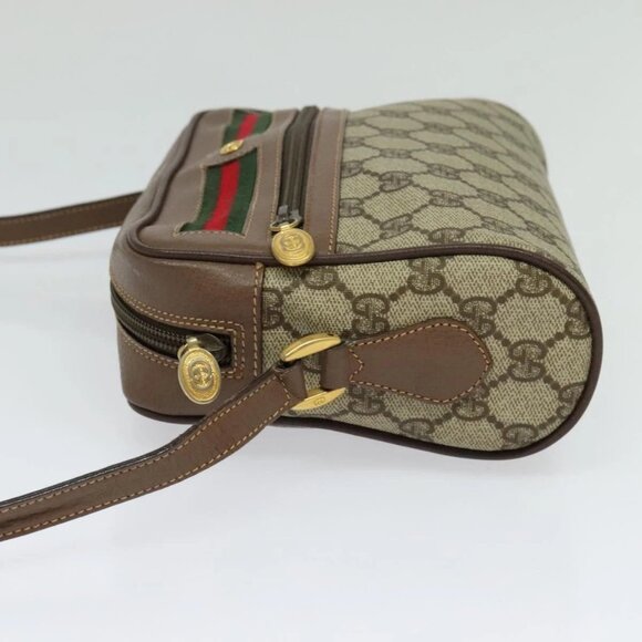 GUCCI GG Supreme Web Sherry Line Shoulder Bag PVC Beige 001 44 6655 Auth yk18967 - Picture 4 of 15